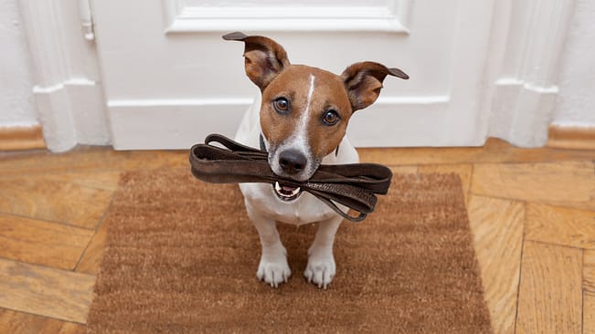 Hund wartet geduldig